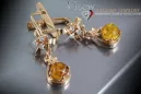Russian Soviet silver rose gold plated 925 Amber earrings veab008
